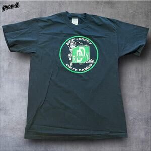 New Jersey Dirty Dames Shirt Mens Medium Black Roller Derby Graphic T-Shirt Tee